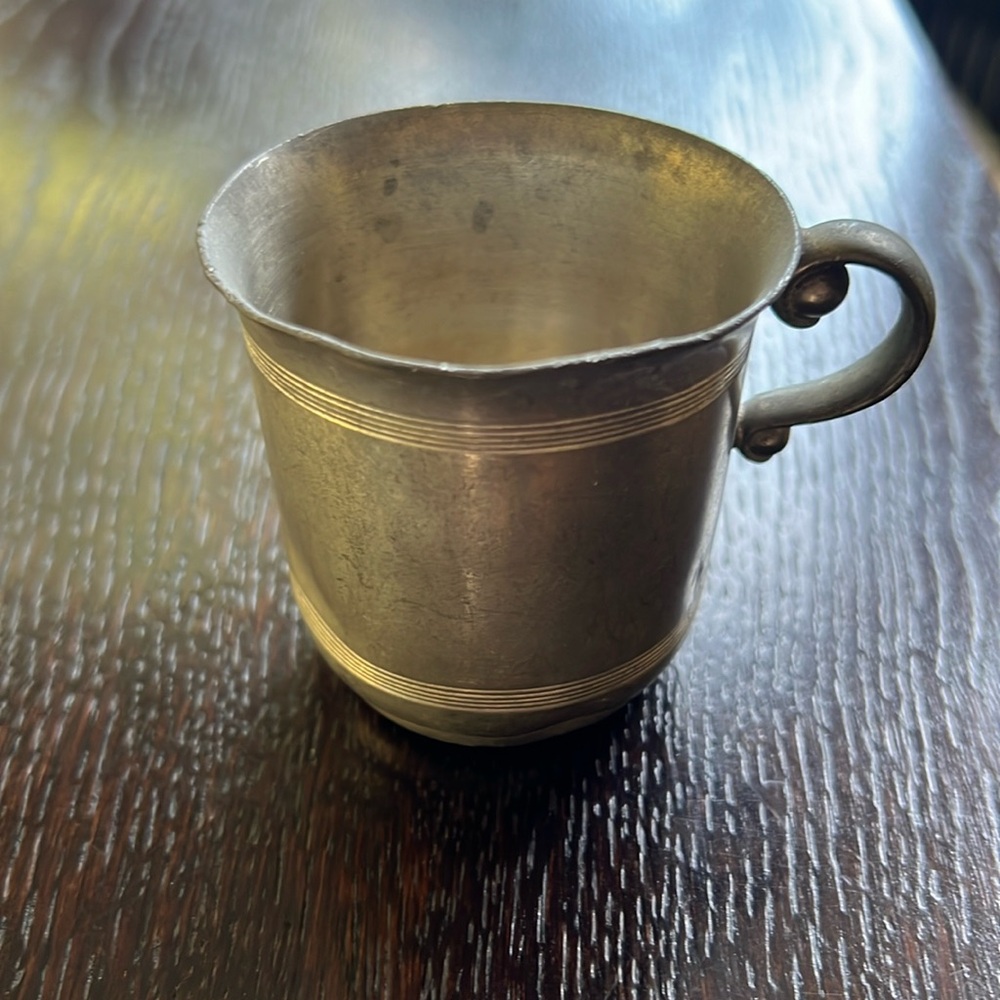 Vintage Antique Pewter Mini Mug